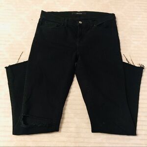 J BRAND Black Skinny Leg Ripped Knee Jeans 29 8